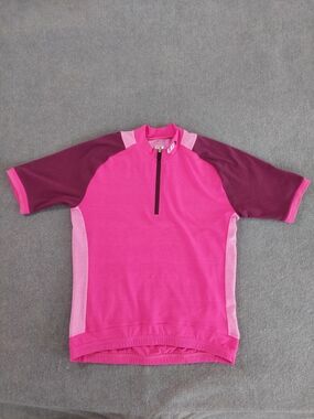 Louis Garneau Youth JR-L Pink Short Sleeve 1/4 Zip Cycling Jersey Bike Shirt